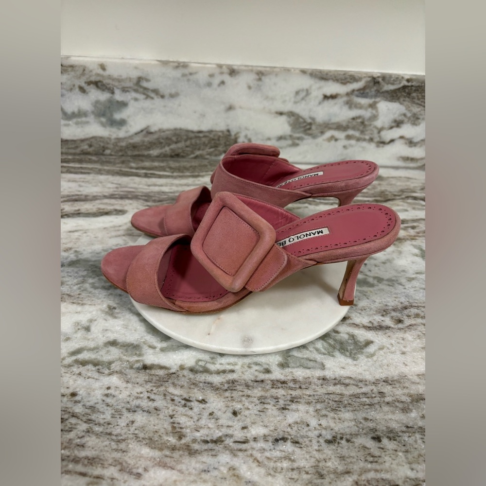 Manolo Blahnik suedes mules 37 ( 6.5-7)